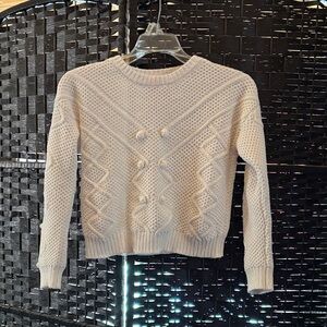 Girls textured cream sweater